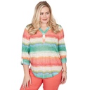 Camiseta Henley de rayas teñidas
