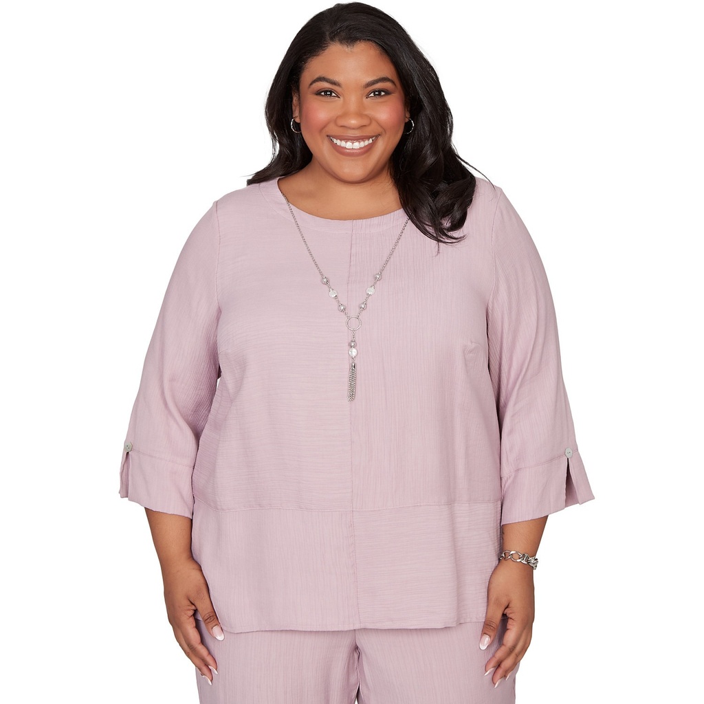Blusa de empalme diagonal Mauve