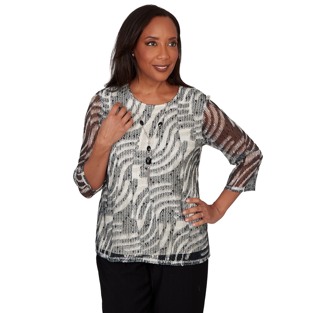 Blusa de malla con collar