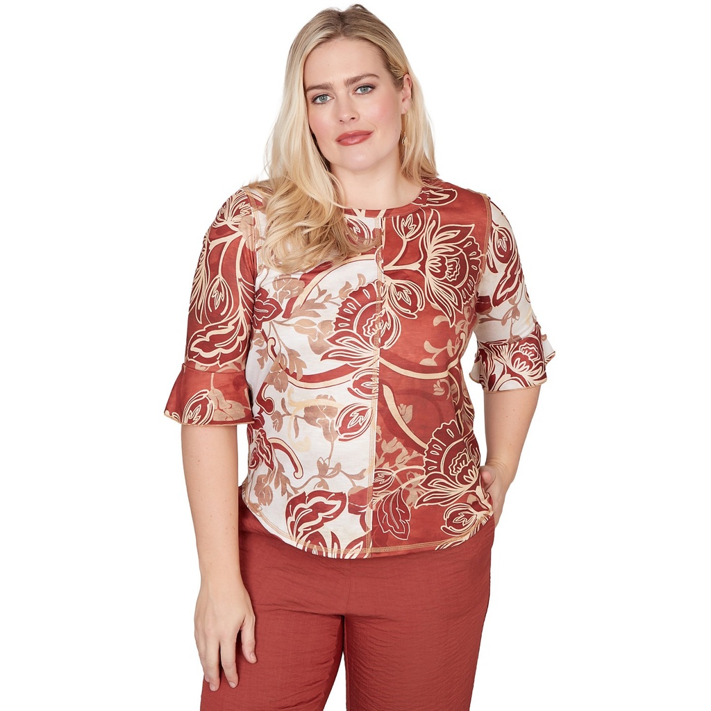 Blusa con estampado de volutas