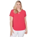 Blusa de manga corta enrollada lisa (copia)