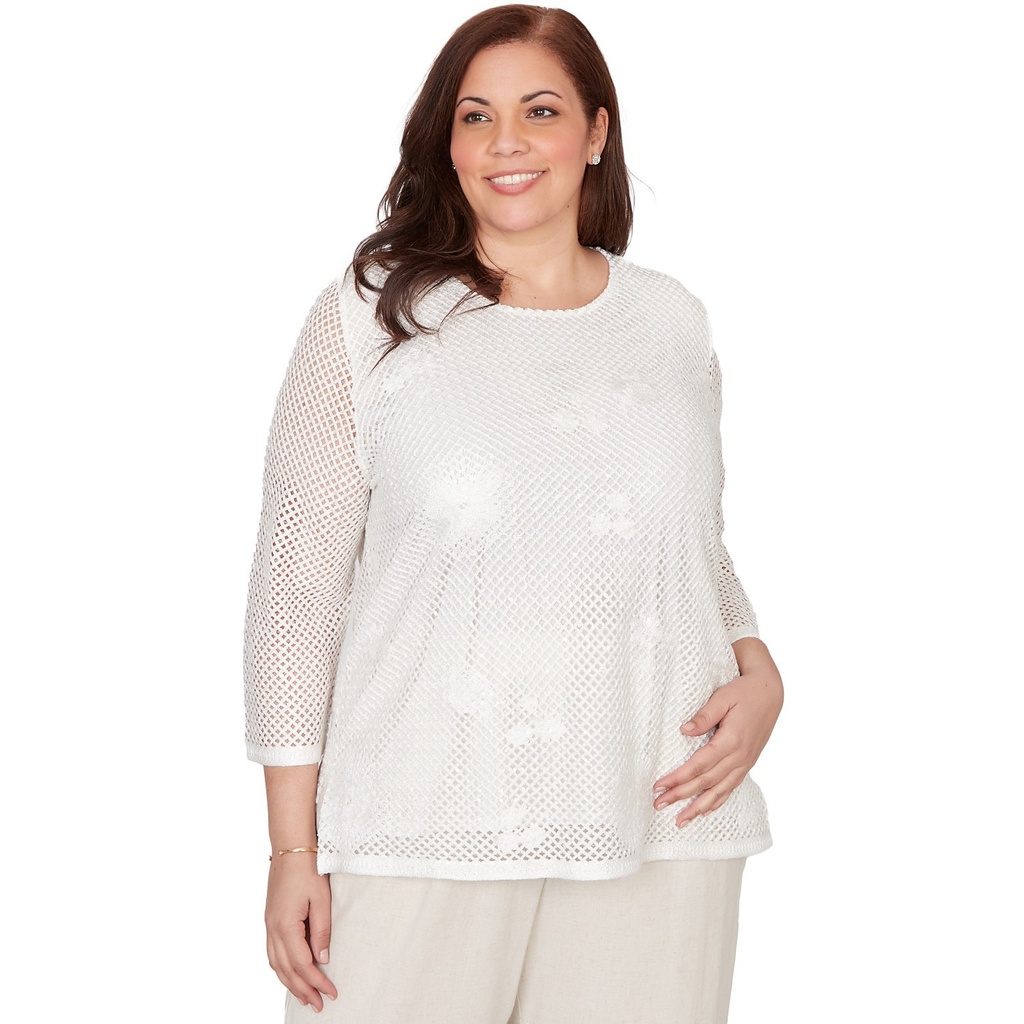Blusa de malla y estampado floral