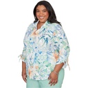 Blusa con estampado floral tropical