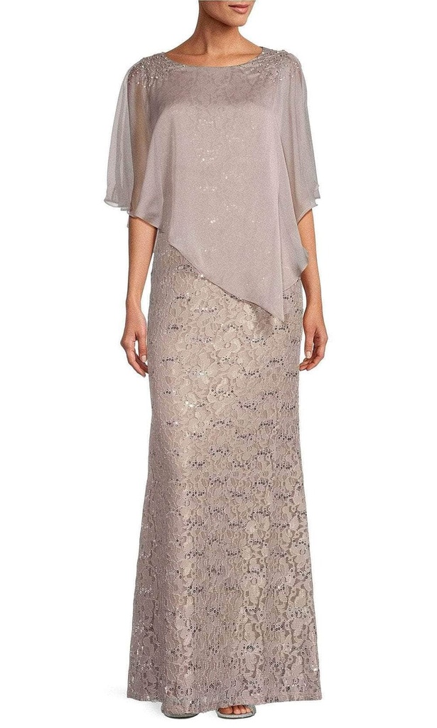 Vestido asimetrico con encaje