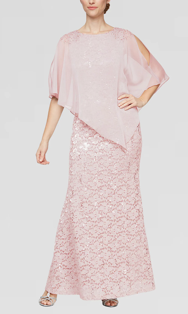 Vestido asimetrico con encaje