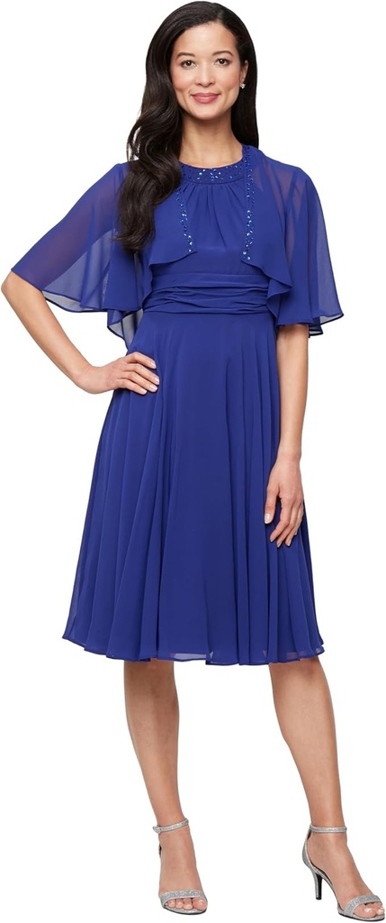 Vestido de chifon con cuentas