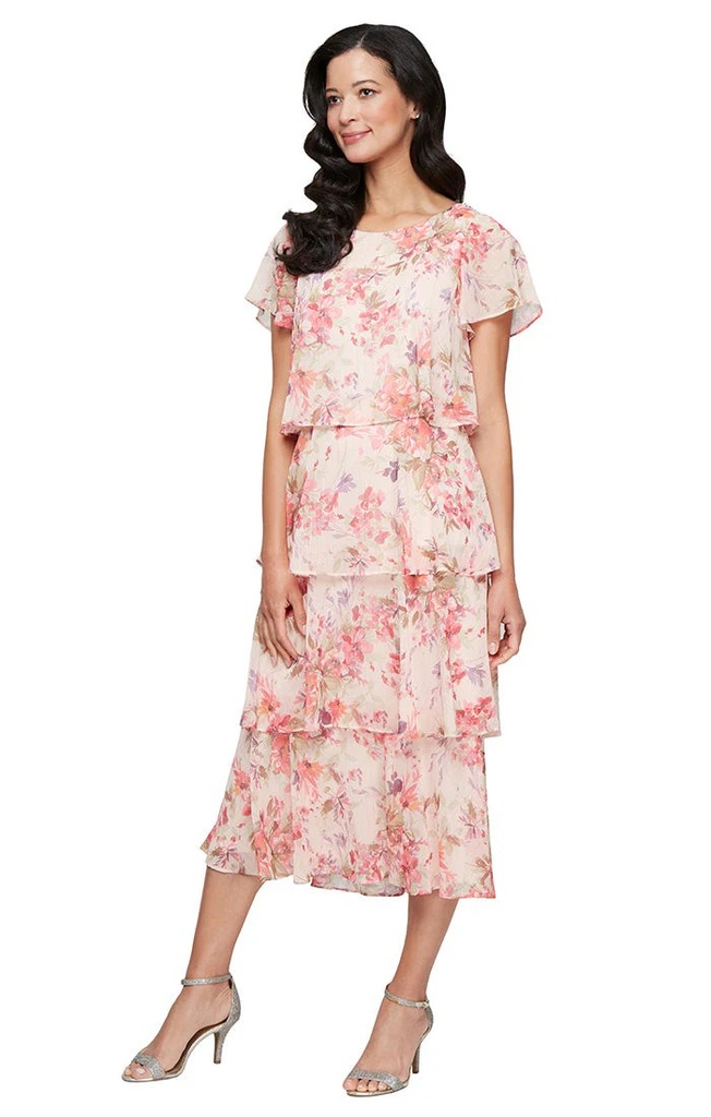 Vestido en capas con estampado floral