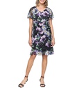 Vestido corto en capas florales