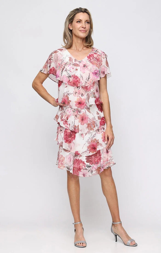 Vestido en capas con estampado floral