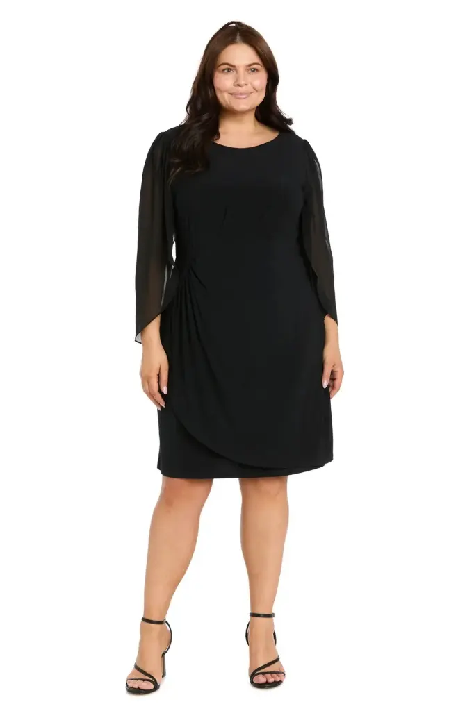 Vestido con mangas transparentes