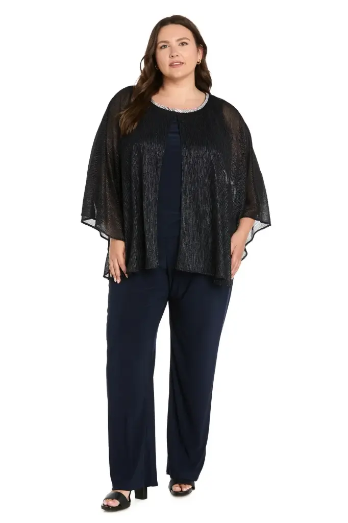 Conjunto de pantalón y chaqueta metálica 