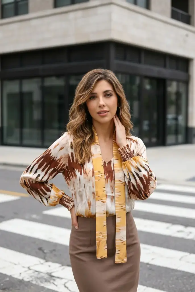 Blusa con estampado acuarela  