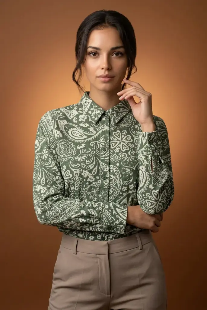 Blusa camisera con estampado floral 