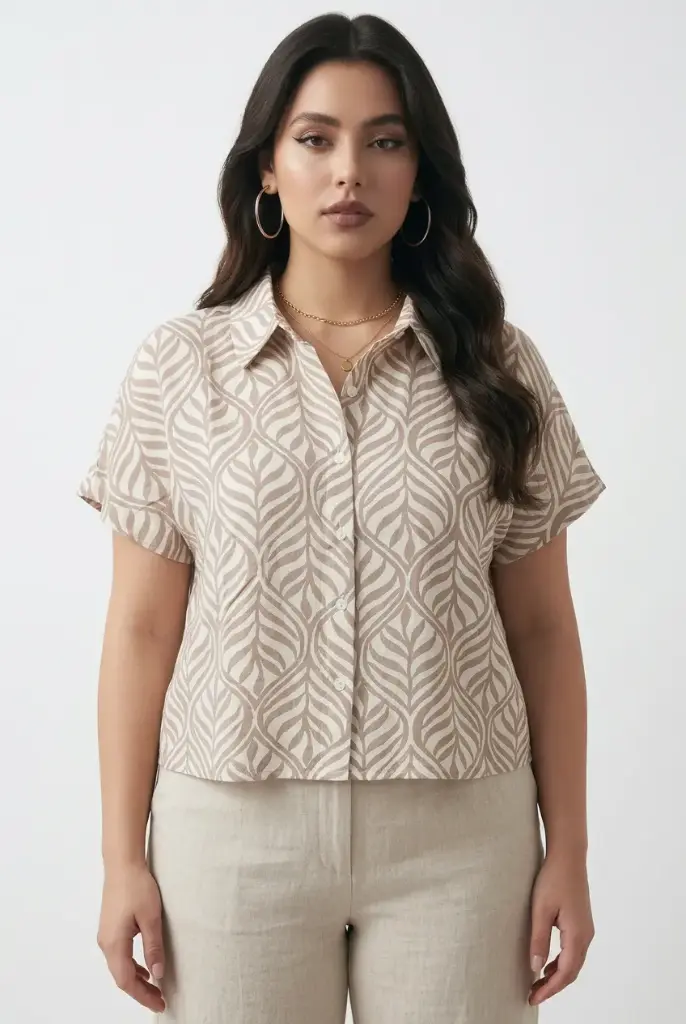 Blusa con estampado abstracto 