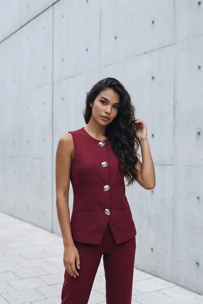 Chaleco formal con maxi botones