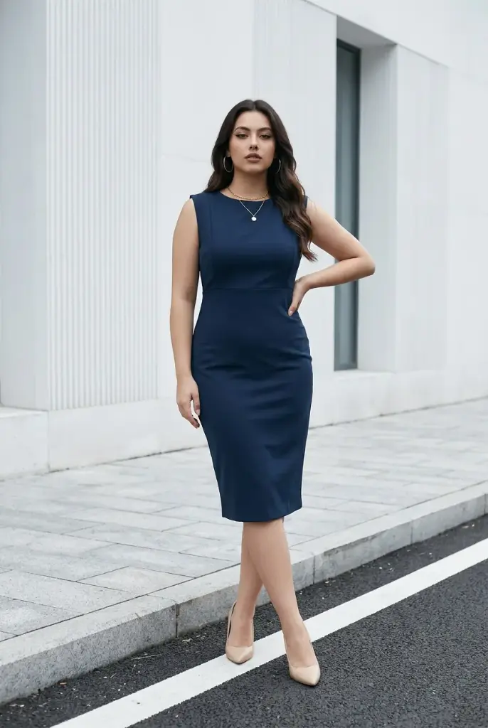 Vestido de tubo sin mangas 
