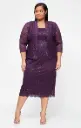Vestido con chaqueta de encaje floral 
