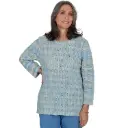 Blusa tejida con textura de rayas festoneadas