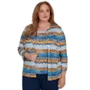 Blusa dos en uno con rayas jaspeadas y collar