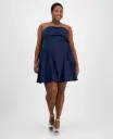 Vestido de tafetán sin tirantes