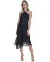Vestido midi de encaje con escote halter