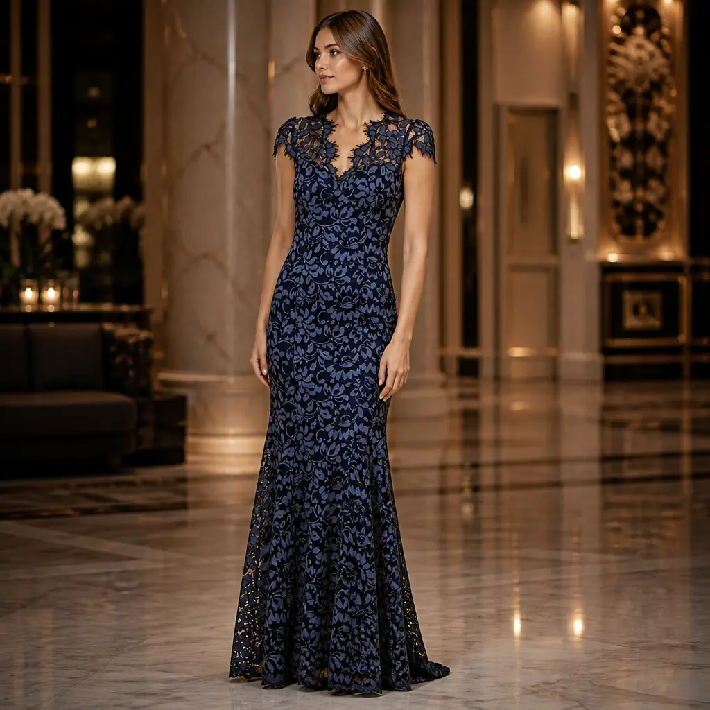Vestido largo de estilo escultural