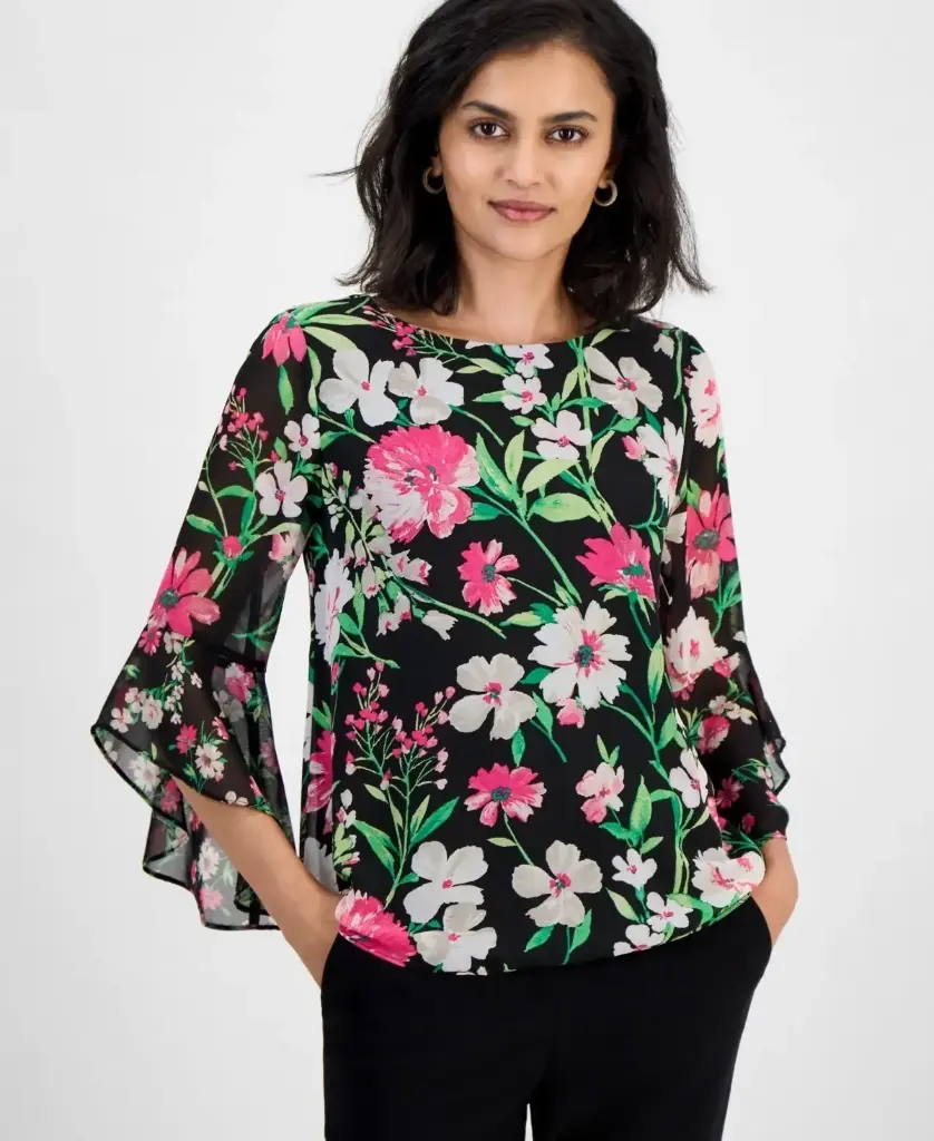Blusa de mangas acampanadas 