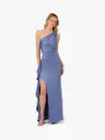Vestido satinado con un solo hombro