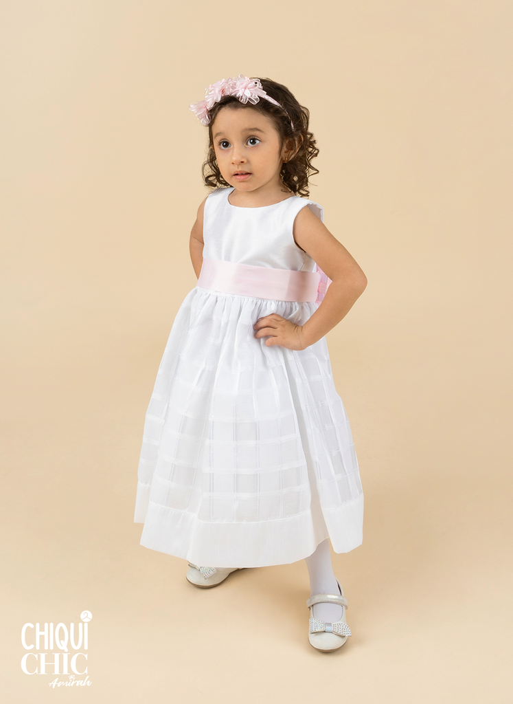 Vestido para niña con falda de organza