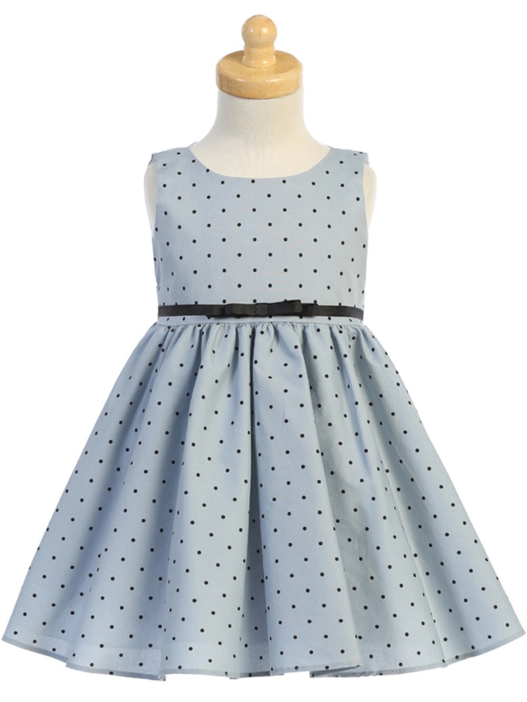 Vestido celeste con estampado de puntos