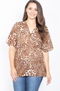 Blusa con escote surplice animal print