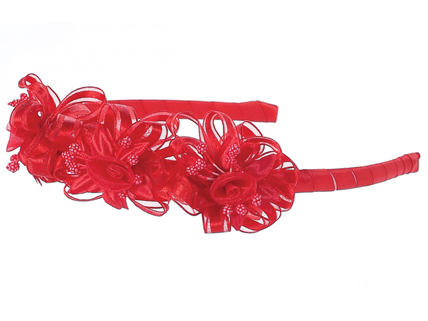 Diadema con flores de organza