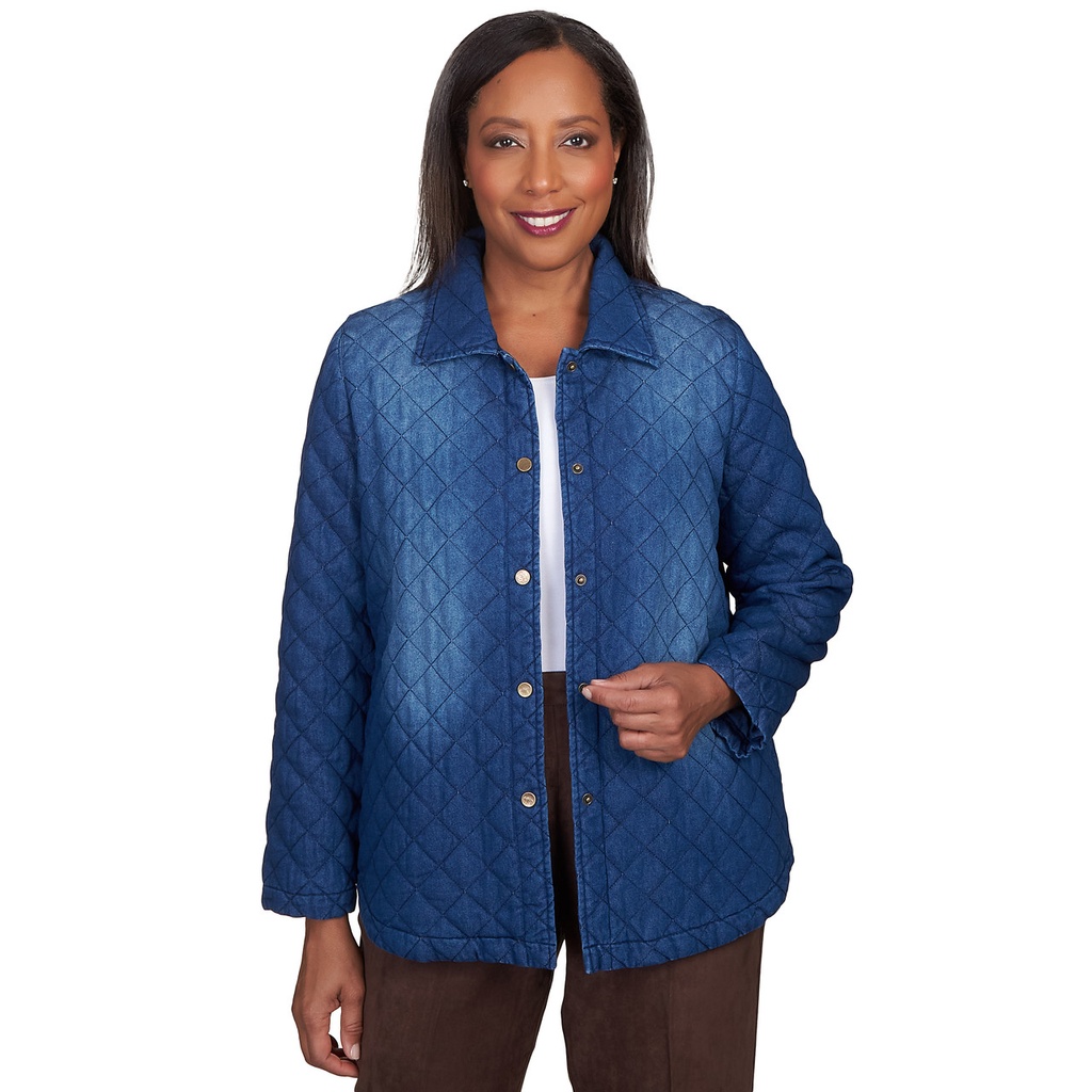 Chaqueta de mezclilla acolchonada con cremallera