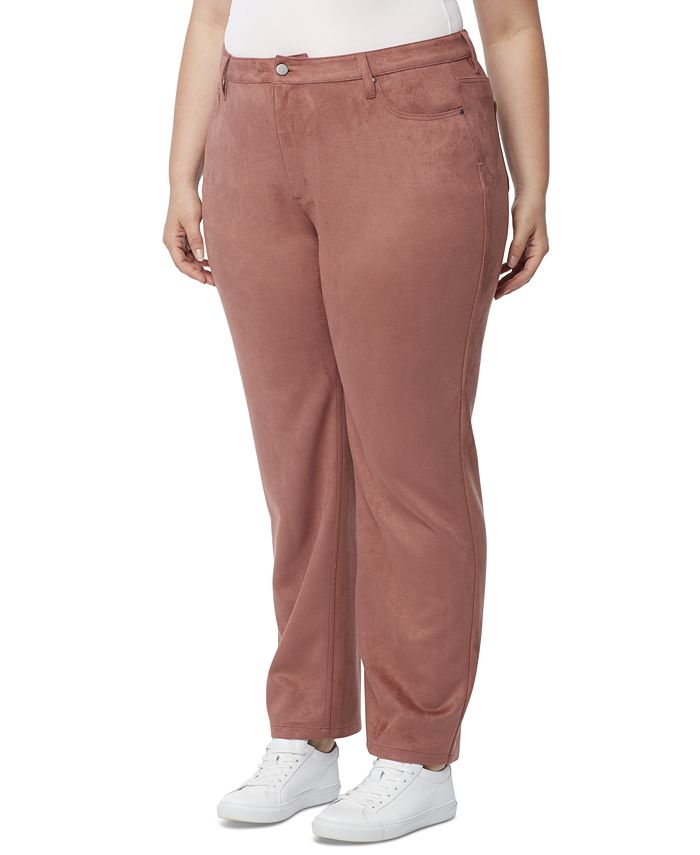 Pantalón rectos de gamuza sintética