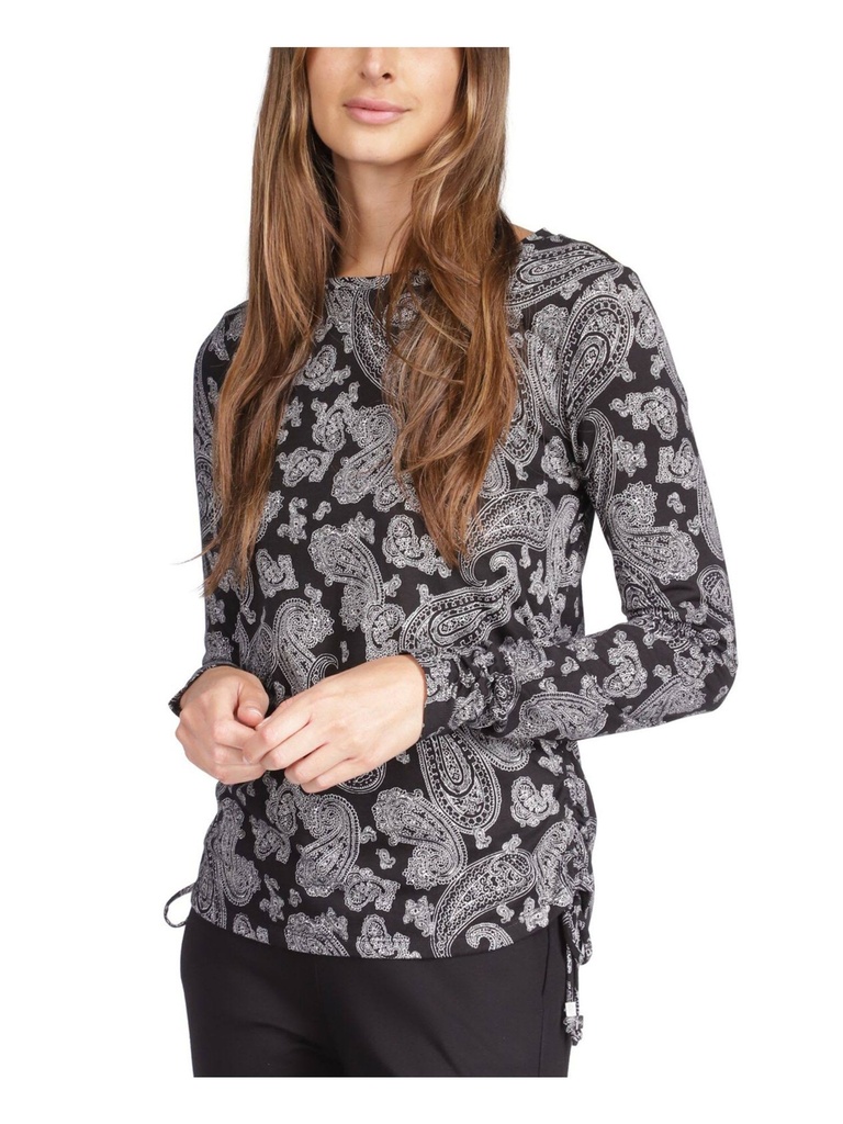 Blusa de manga larga fruncida
