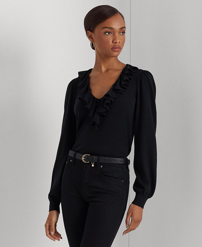 Blusa con ribete de volantes