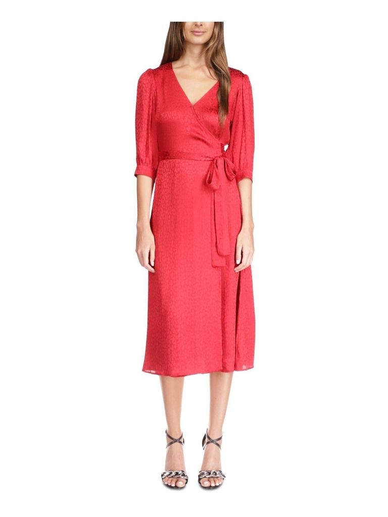 Vestido midi cruzado Jacquard