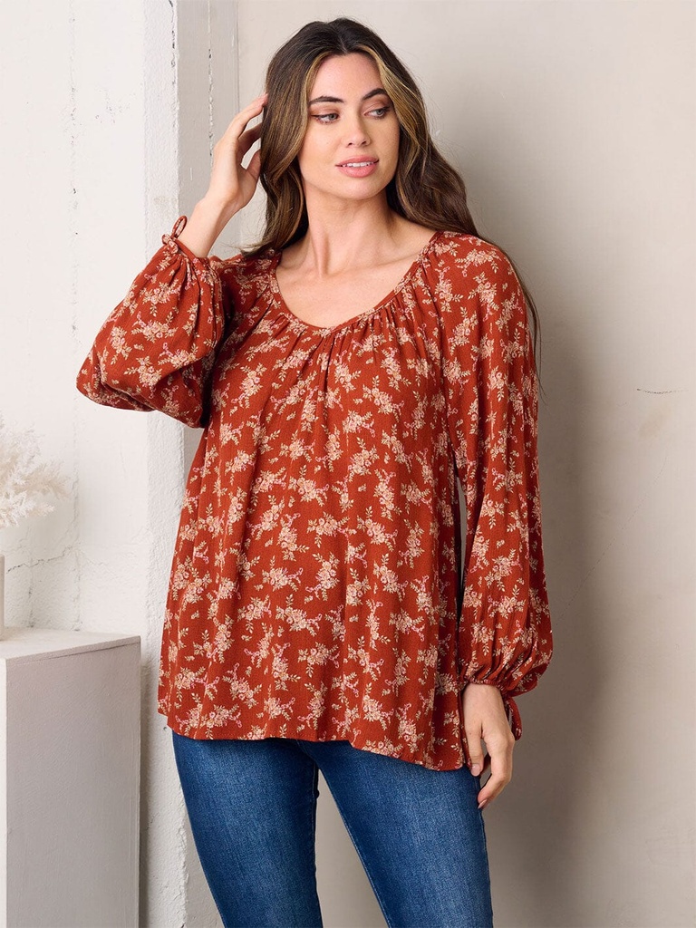 Blusa tipo túnica floral 