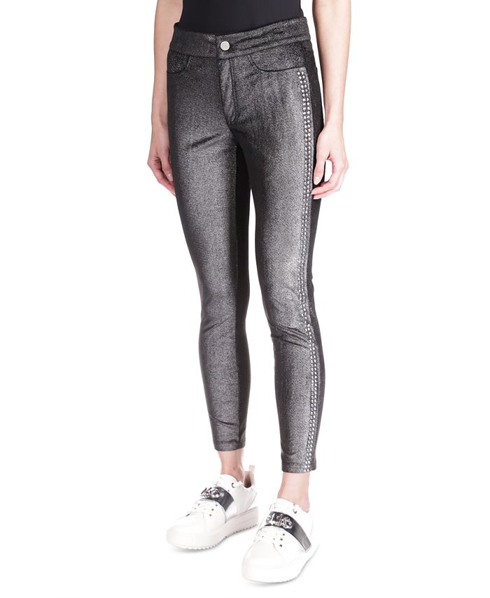 Leggings de terciopelo con tachuelas
