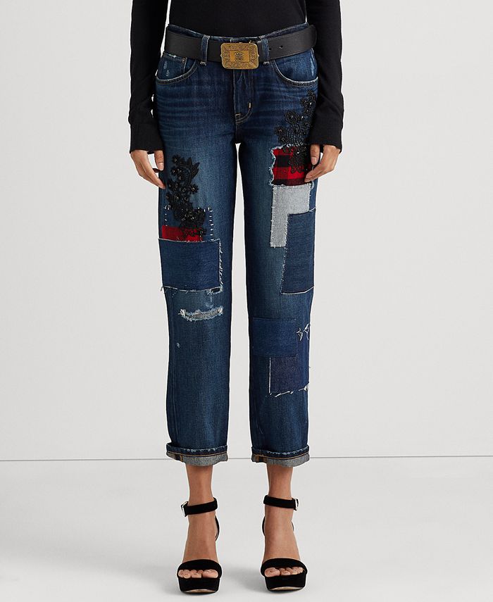 Jeans holgados con patchwork