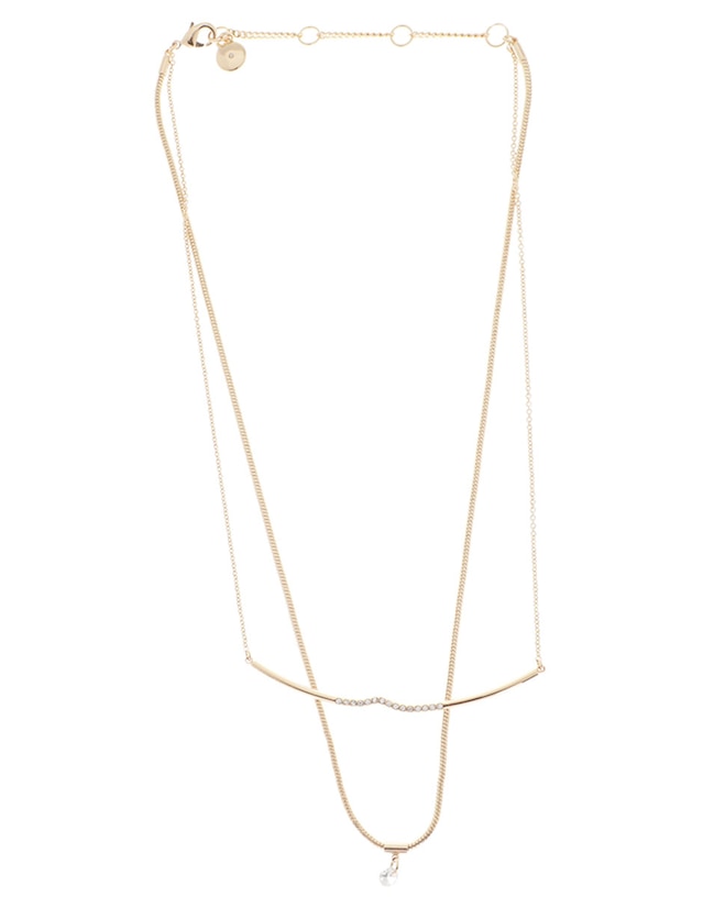 Collar a capas con barra de cristales