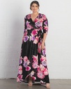 Vestido cruzado de terciopelo Cara