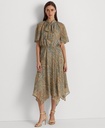 Vestido midi con cuello anudado