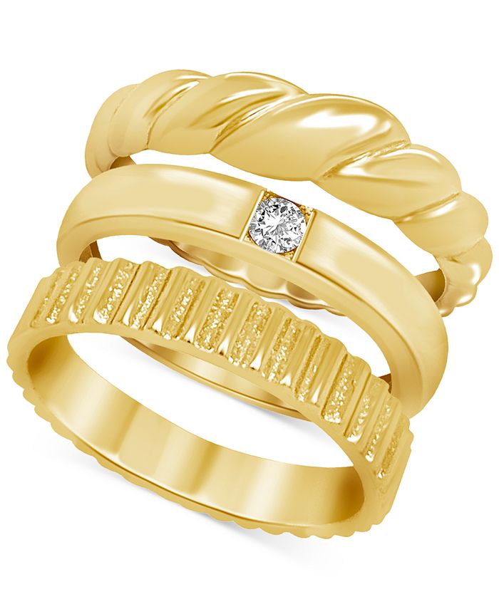 Juego de anillos chapados en oro