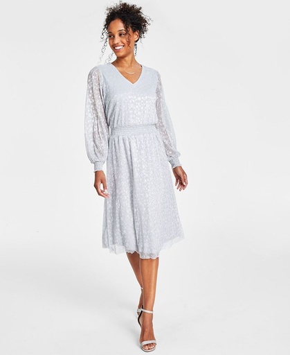 Vestido con manga larga metálico