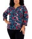 Blusa floral de mangas 3/4