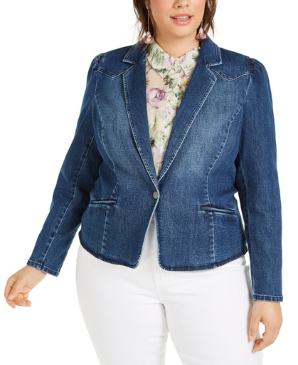 Blazer de mezclilla abullonada