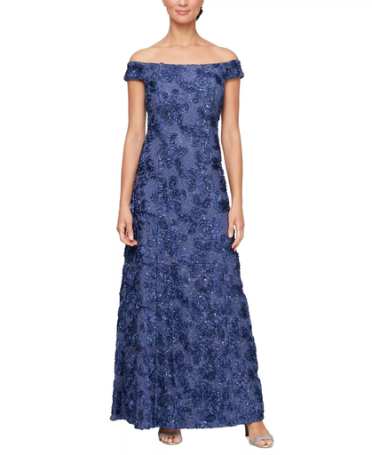 Vestido de hombros descubiertos Rosete
