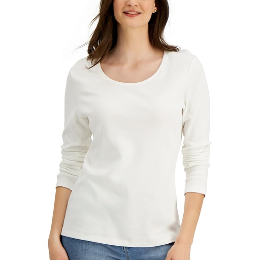 Blusa de algodón con escote redondo