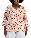 Blusa Henley con estampado geográfico